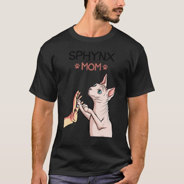 Camiseta Sphynx Mãe Cat Sphinx Cabeçalho Proprietário de Ga (Frente)