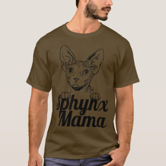 Camiseta Sphynx Mama Dark Cat Cats Sphynx Mãe Mãe Sphynx
