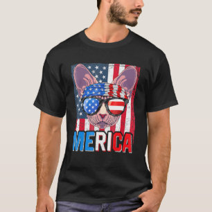 Camiseta Sphynx Merica 4 De Julho Cat American Meowica Hai