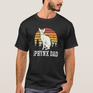 Camiseta Sphynx Pai Felino Gato Sem Cabelo Pai Gatinho Pai
