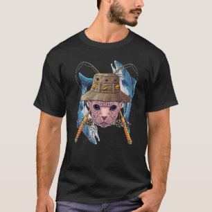 Camiseta Sphynx Pescaria Gato Pescador ao Ar Livre Voador F