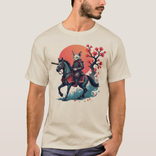 Camiseta Sphynx Samurai Riding Horse - Cherry Blossom Japão