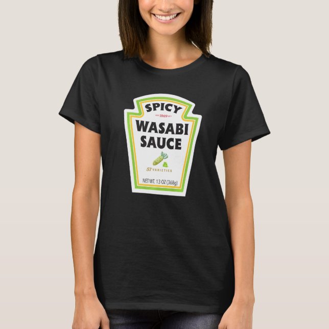 Camiseta Spicy Wasabi Molce Rótulo de Frasco Halloween (Frente)