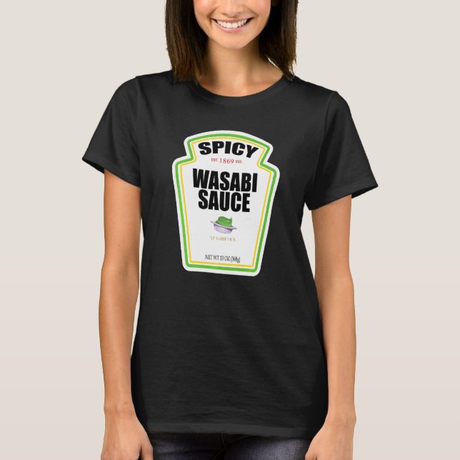Camiseta Spicy Wasabi Molce Rótulo de Frasco Halloween (Frente)