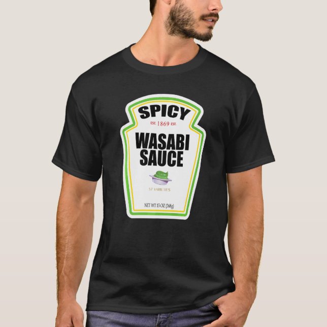 Camiseta Spicy Wasabi Molce Rótulo de Frasco Halloween (Frente)