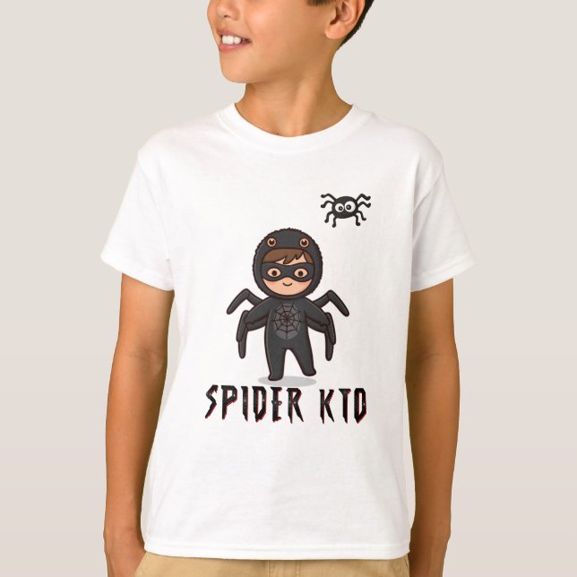 Camiseta Spider Man Kid Cartoon | Cute Spidey on the Back (Frente)
