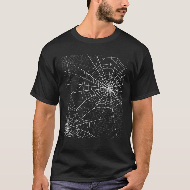Camiseta Spider Web TShirt Halloween Cobweb Shirt (Frente)