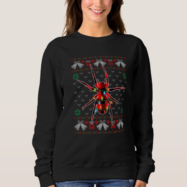 Camiseta Spider   Xmas Lights Ugly Christmas Sweater (Frente)