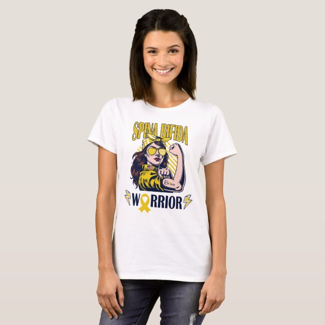 Camiseta Spina Bifida Warrior Acredita e luta (Frente Completa)