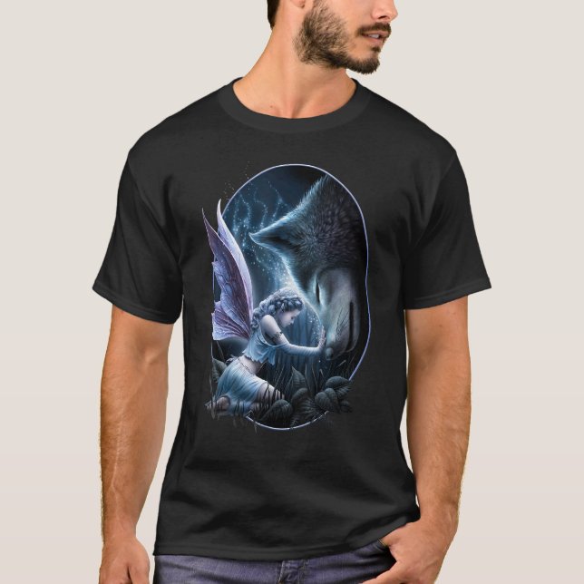 Camiseta Spiral Original - Sacred Bond - Fairy and Wolf (Frente)