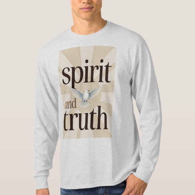 Camiseta Spirit and Truth Christian Men's Long Sleeve Tee (Frente)