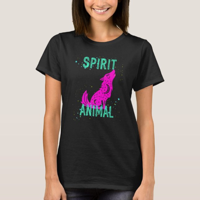 Camiseta Spirit Animal Celestial Wolf Animals Comfort Cute  (Frente)