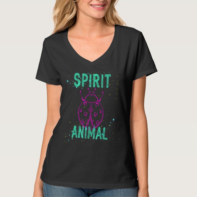 Camiseta Spirit Animal Ladybug Lover Pink Animals Comfort C (Frente)
