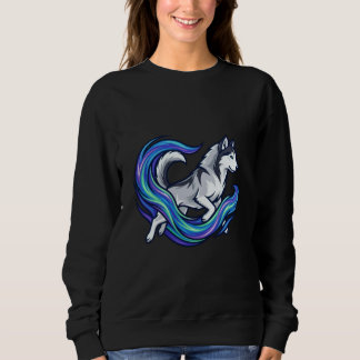 Camiseta Spirit Husky Azul Elétrico Aura Gráfico