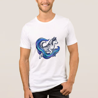 Camiseta Spirit Husky Azul Elétrico Aura Gráfico
