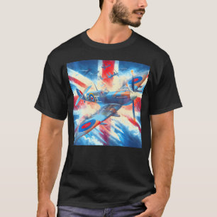 Camiseta Spitfire Raf SuperMarine Ww2 Fighter Plane Uk Flag