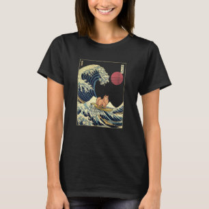 Camiseta Spitz alemão Onda japonesa de Kanagawa Cachorro S