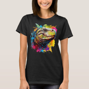 Camiseta Splash Art Lizard Amante de os animais Colorido Ko