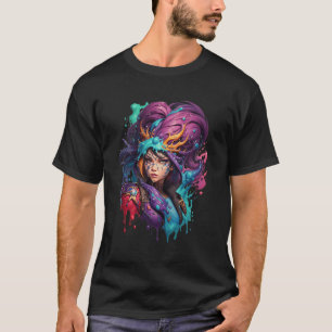 Camiseta Splash Art Na moda Gaming Fantasy Character Design