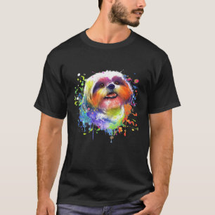 Camiseta Splash Art Shih Tzu Men Women Dog