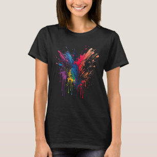 Camiseta Splash Art Splatter cores brancas