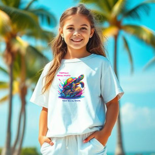 Camiseta Splash Colorido da Tartaruga-