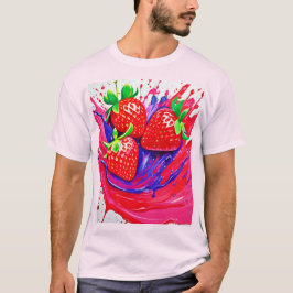 Camiseta Splash de Morango Vibrante
