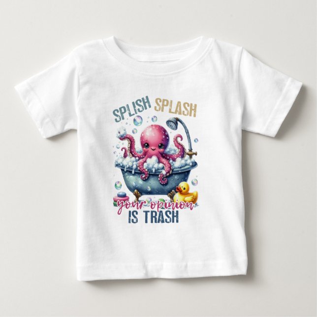Camiseta Splash Splash Sua Opinião É Lixo  (Frente)
