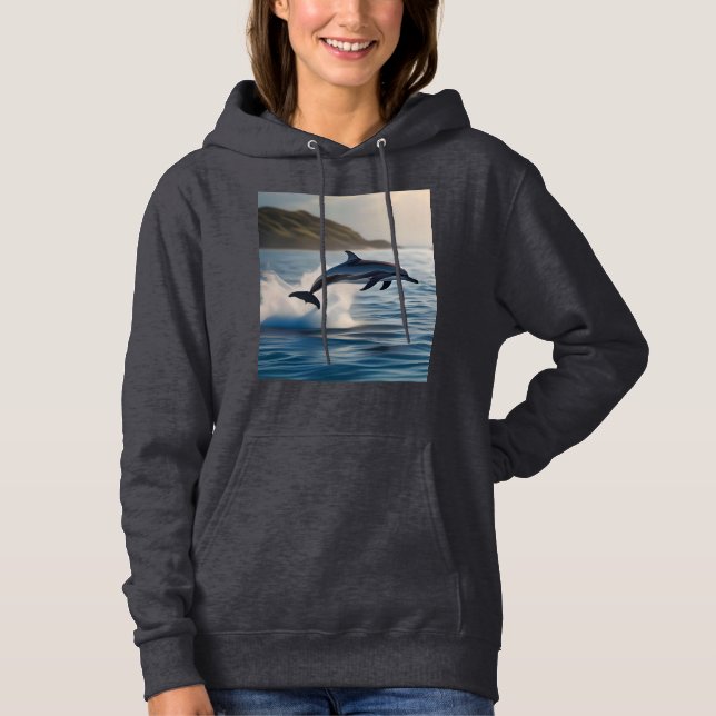 Camiseta Splashing Leaping Dolphin: A Dance of Joy in Ocean (Frente)