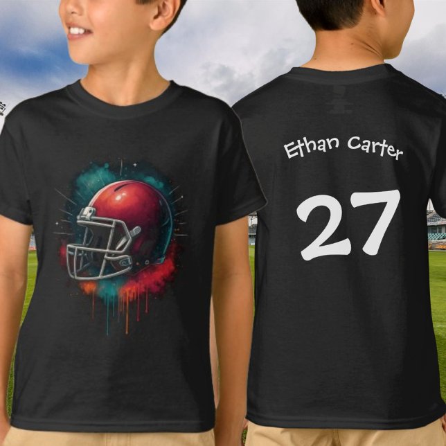 Camiseta Splashy Red and Green American Football Helmet (Splashy Red and Green American Football Helmet T-Shirt
)