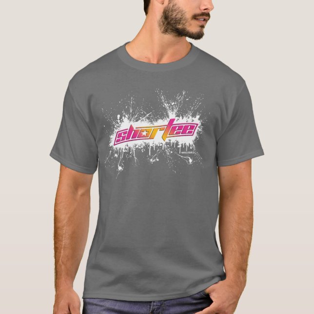 Camiseta Splatter branco da pintura de Shortee (Frente)
