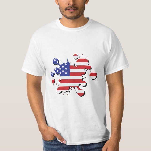 Camiseta Splatter de bandeira dos EUA (Frente)