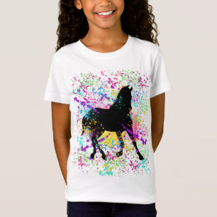 Camiseta Splatter de pintura de cavalo preto