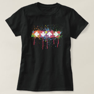 Camiseta Splatter do arco-íris