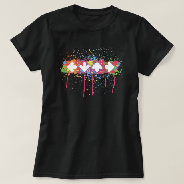 Camiseta Splatter do arco-íris (Frente do Design)