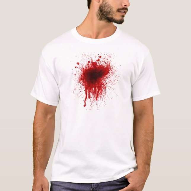 Camiseta Splatter do sangue realístico (Frente)