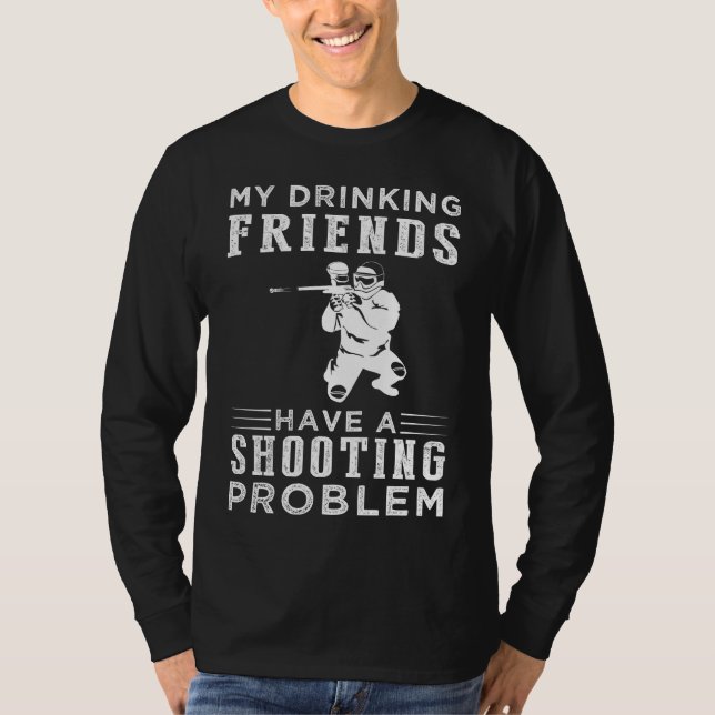 Camiseta Splatter e Espíritos: Meus Amigos do Bebendo e Seu (Frente)