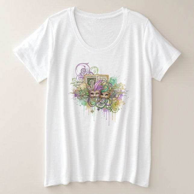 Camiseta Splatter Mardi Gras collage (Frente do Design)