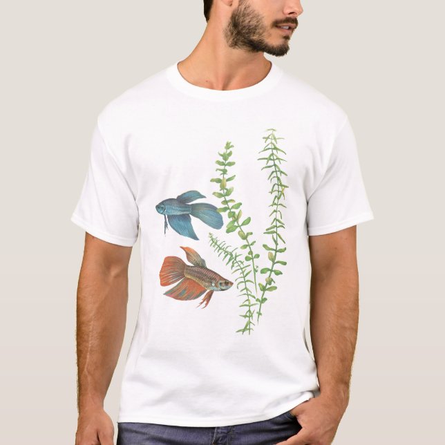 Camiseta Splendens de Betta e branco indica de Rotala (Frente)