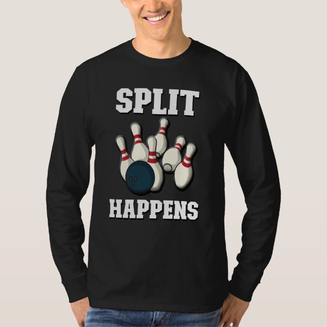 Camiseta Split Happens Men & Women Players Ten Pin Bowling (Frente)