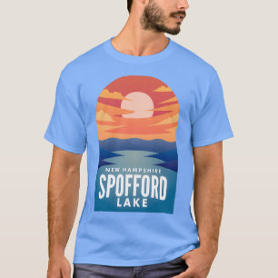 Camiseta Spofford Lake NH Retro Sunset