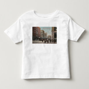 Camiseta Spokane, WA - vista da avenida do beira-rio. & rua