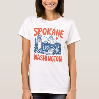 Camiseta Spokane Washington Cidade Fofa