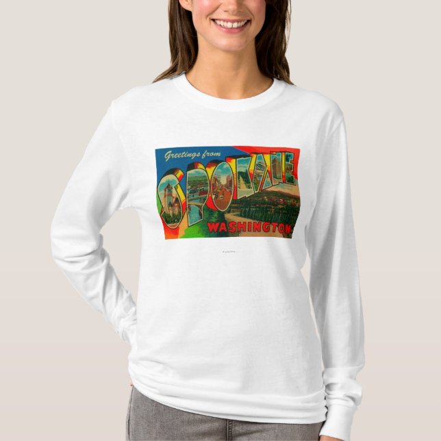Camiseta Spokane, Washington - grandes cenas 2 da letra (Frente)