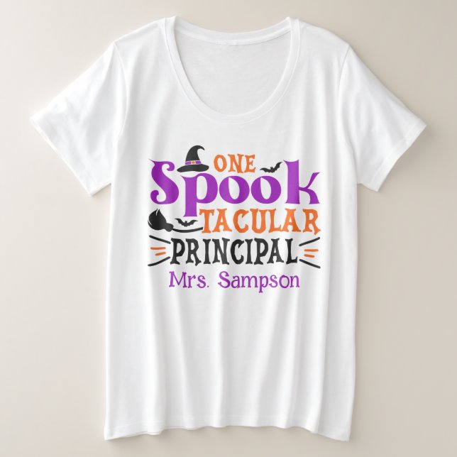 Camiseta "Spook", diretora tática Spooky Halloween Themed (Frente do Design)