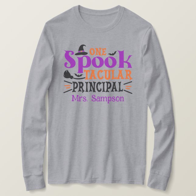 Camiseta "Spook", diretora tática Spooky Halloween Themed (Frente do Design)