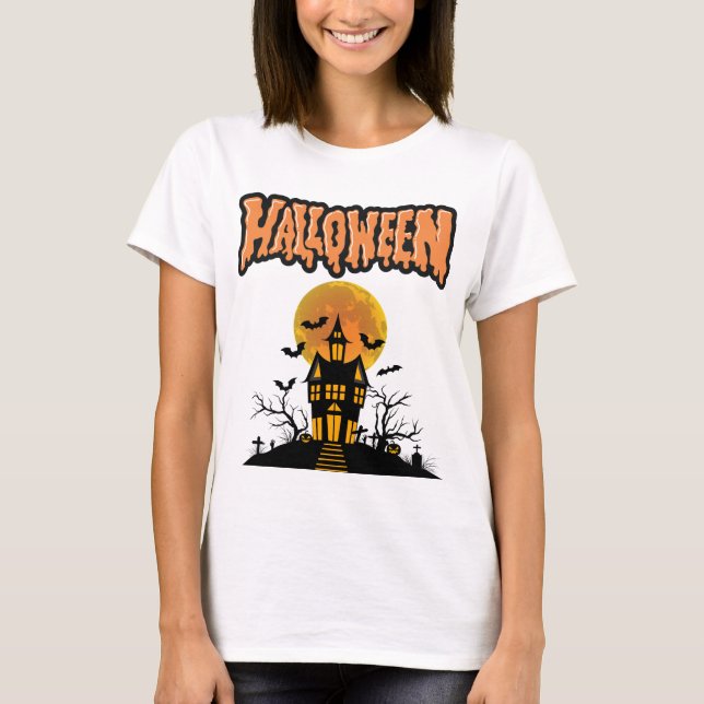 Camiseta Spook Up Your Style with This Haunted House Hallow (Frente)