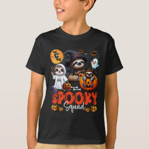 Camiseta Spookeen Halloween Squad Três Horrores Sloths Cosp