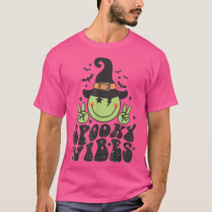 Camiseta Spookes Vibes Engraçado Bruxa Groovy Halloween Tri