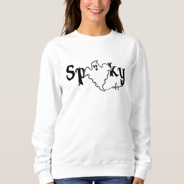Camiseta Spookes Vibes Ghost Halloween Typografia (Frente)